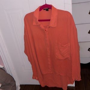 Button Down Peach Blouse